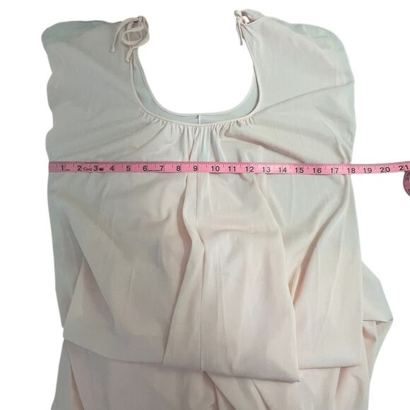 Vtg Blanche by Ralph Montenero Peach Nylon Full Length Gown Negligée Sheer Sz P - Picture 7 of 11